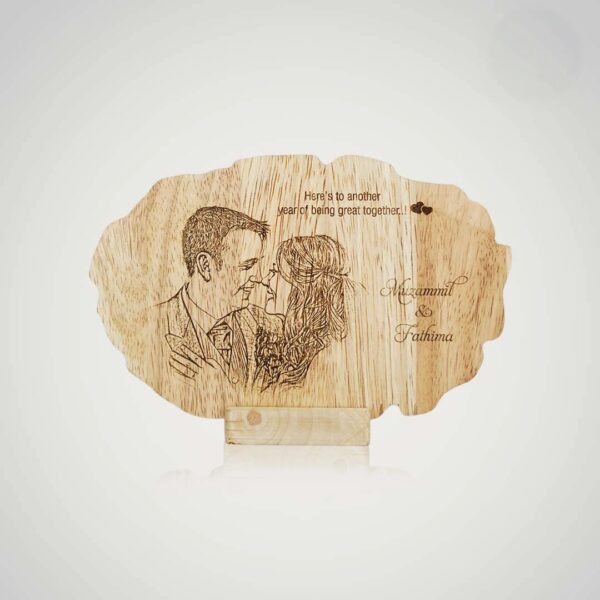 Engraved Couple Wooden Photo Frame for Wedding